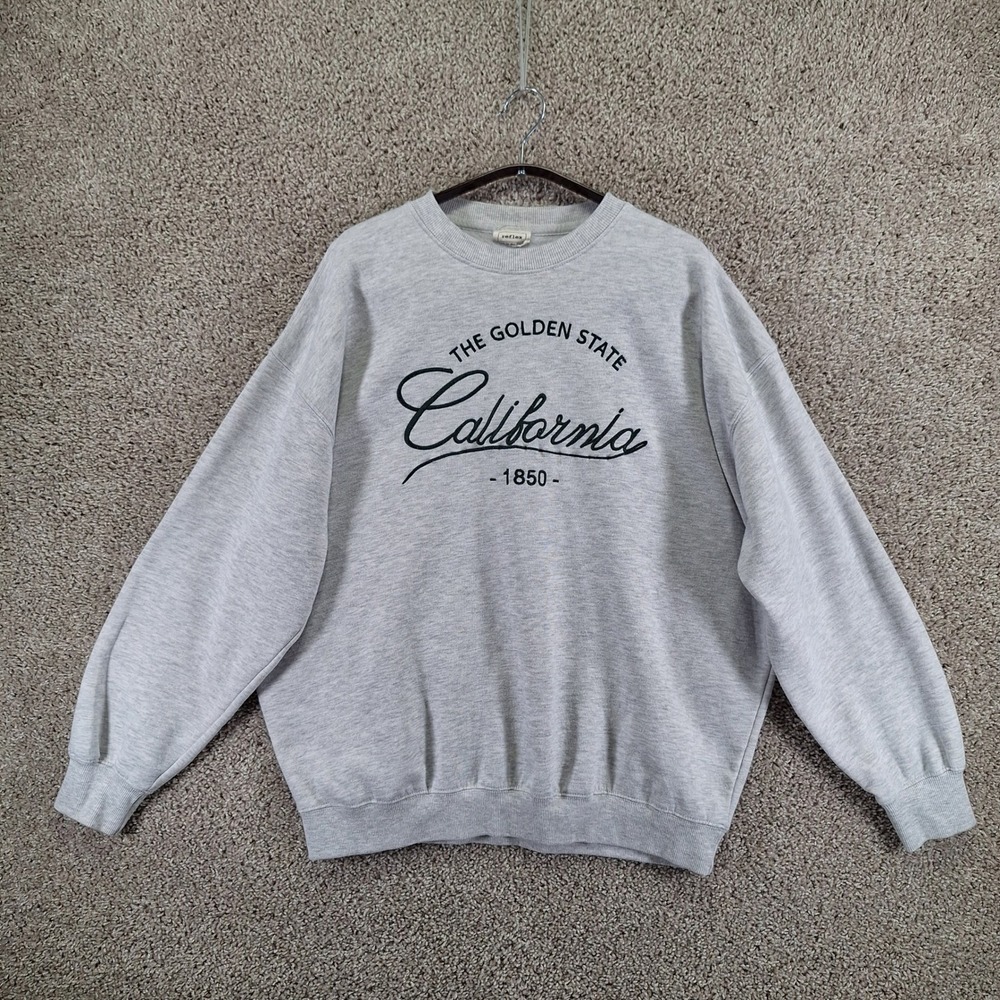 Reflex Sweatshirt Womens Large Grey The Golden State California 1850 Relaxed Fit